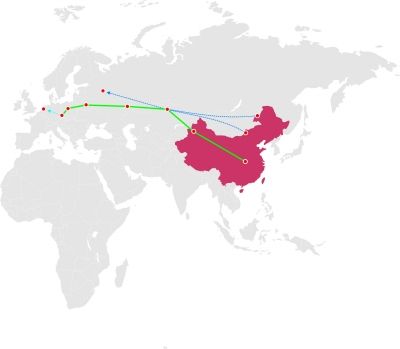 武汉造国际铁路货运集装箱专列从汉出发17天